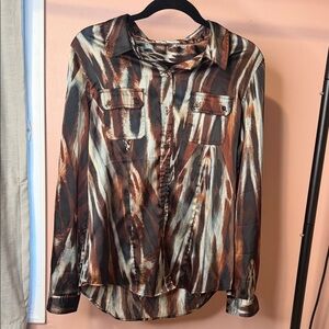 Calvin Klein Brown and Black Patterned Shirt